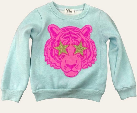 Neon Sequin Tiger Sweatshirt