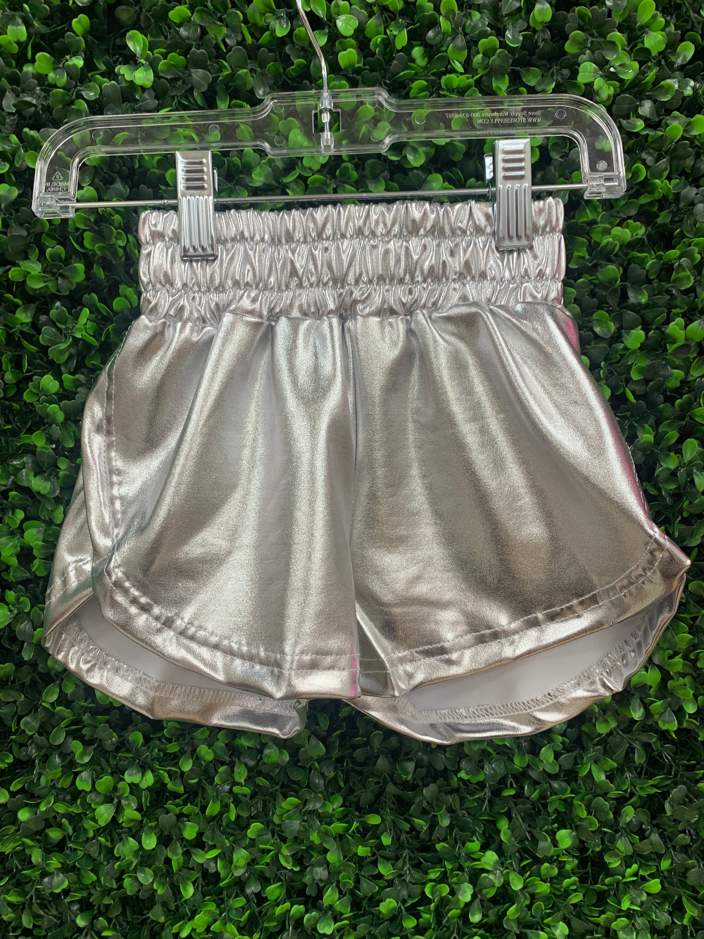 Silver Metallic Shorts