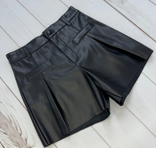 Black Leather Shorts