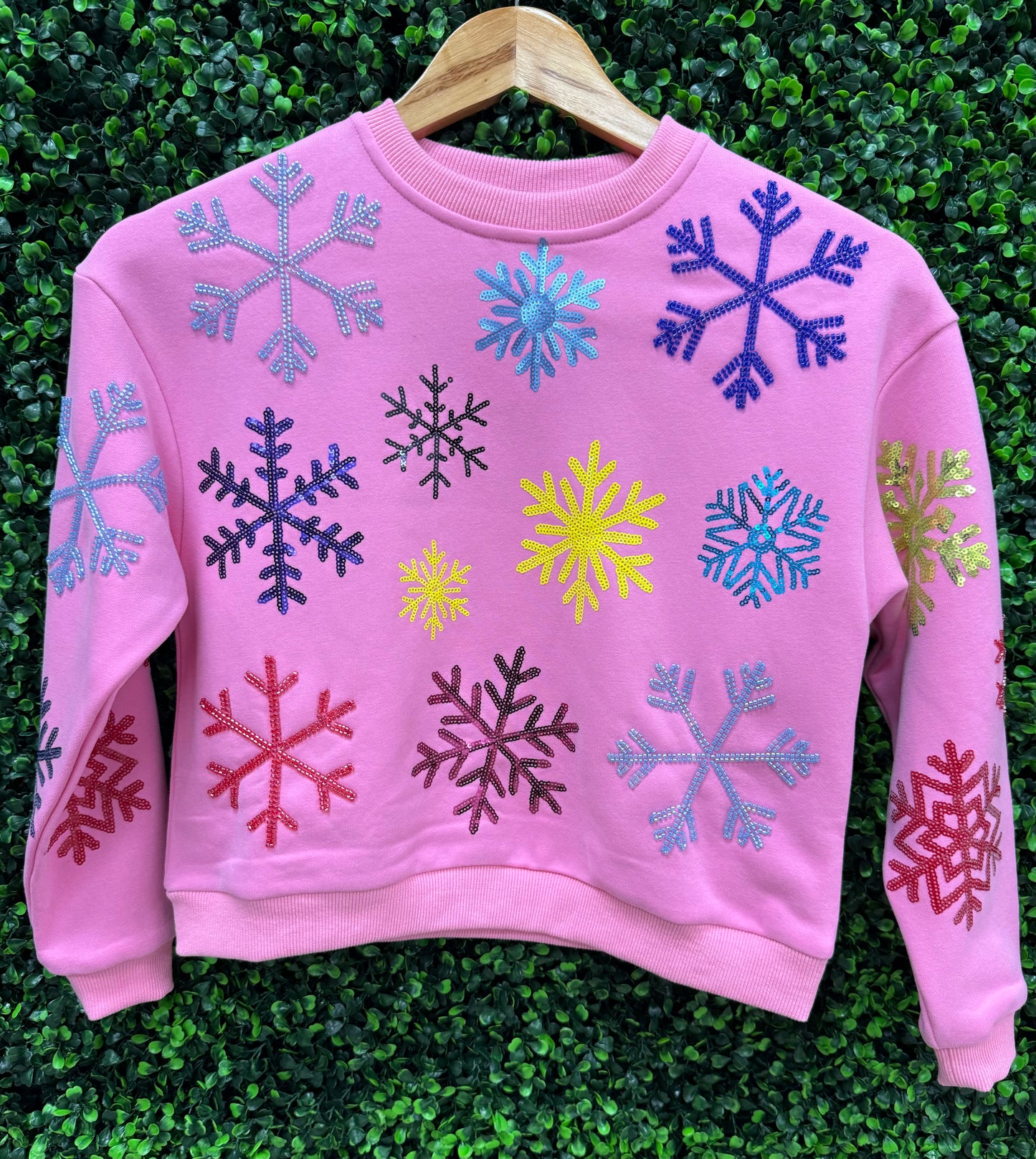 KIDS Pink Snowflake Sweatshirt