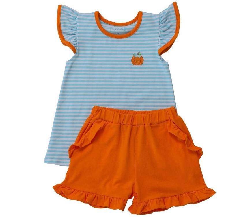 Pumpkin Ruffle Short Set