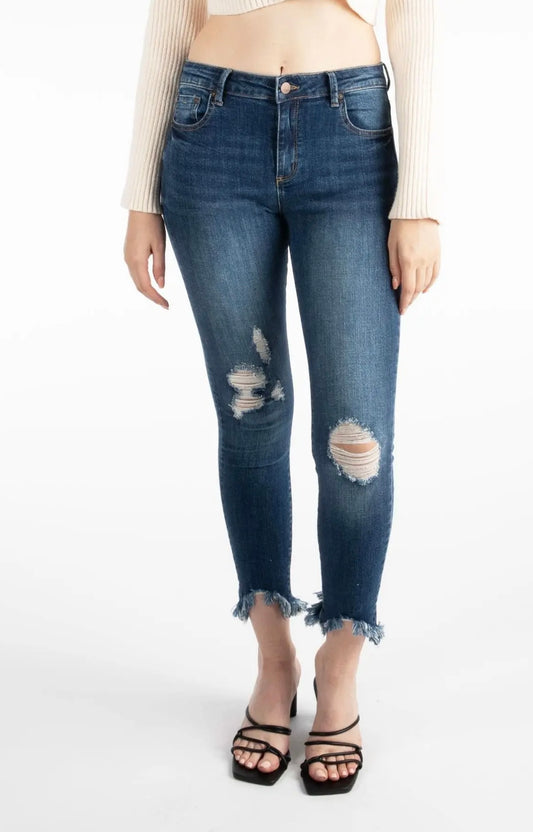 Diane Mid-Rise Distressed Ankle Jeans