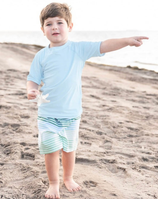 Sky Blue Short Sleeve Rash Guard