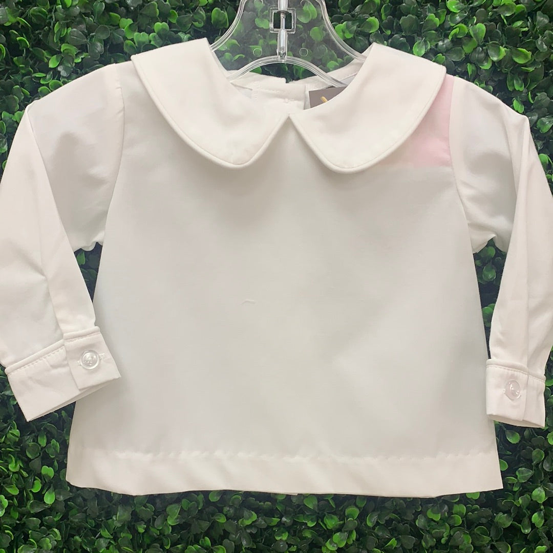 Boys White Piped Shirt