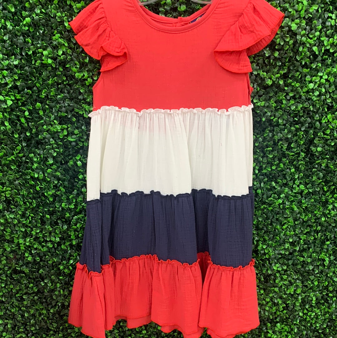 Red White and Blue Layered Dress