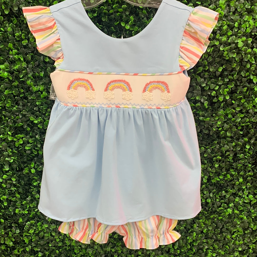 Rainbow Smocked Bloomer Set